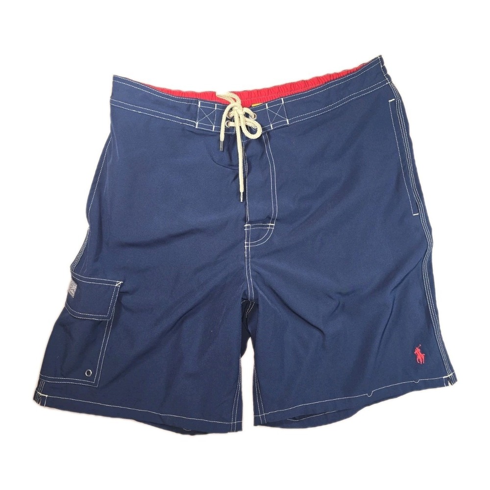 Polo Ralphβ Lauren Swim Swimwear Shorts Mens Large Blue Cargo Drawstring Trunks
